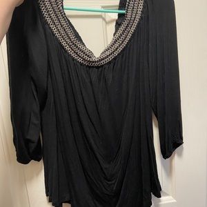 Old Navy Black Cold Shoulder Top